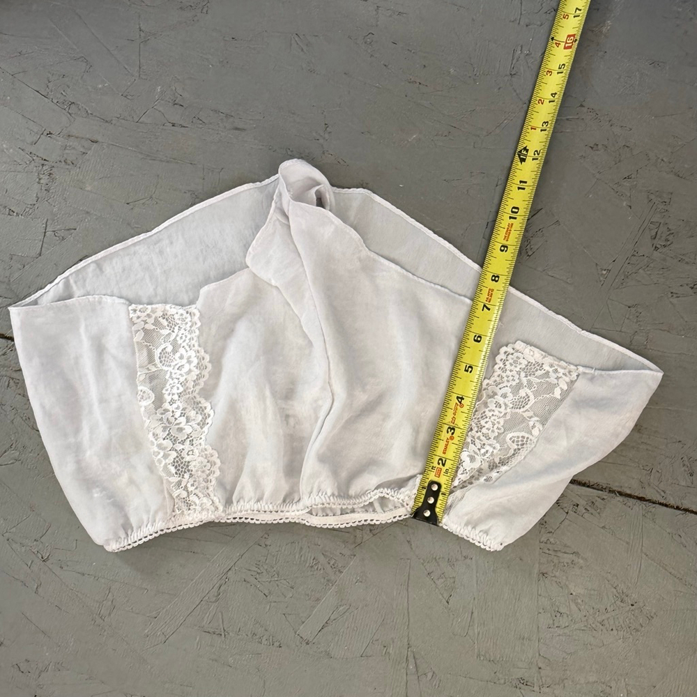 Vintage Style MGT Ivory Lace Trim Tap Shorts Sleep Pajama Bottoms - Size M - Picture 8 of 8